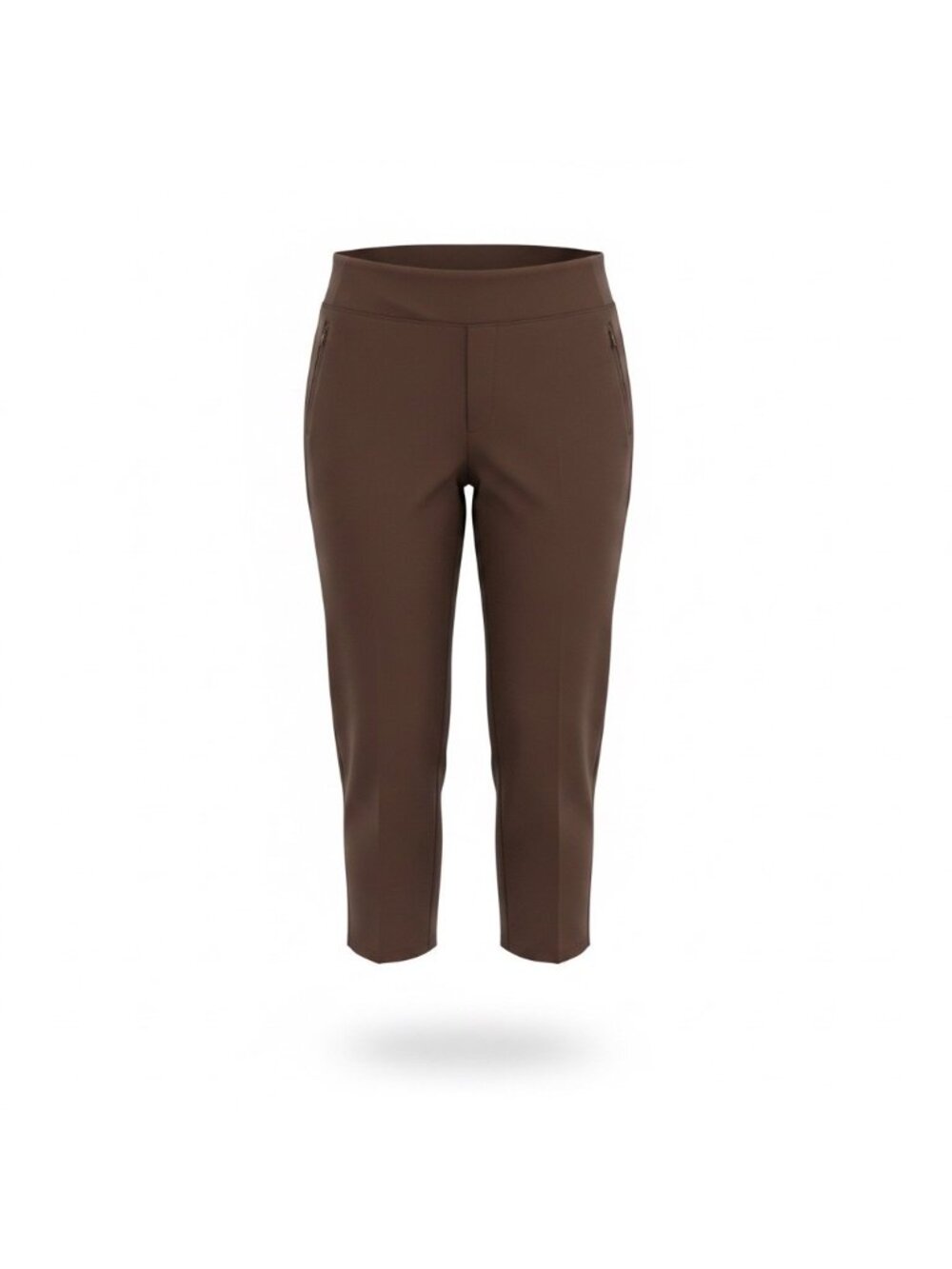 Athleta Womens Brown Stretch Cropped Pants High Rise Size 18